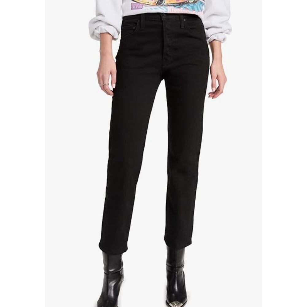 MOTHER JEANS WOMENS 24 TOMCAT STRAIGHT ANKLE STRETCH LASTING IMPRESSION BLACK